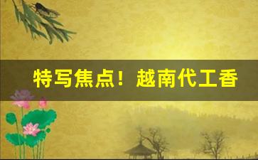 特写焦点！越南代工香烟云南欧盟爆珠一手货源“屏气敛息”