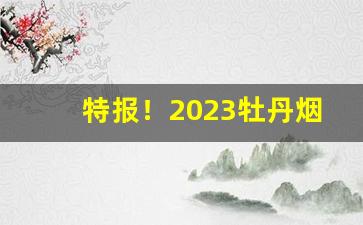 特报！2023牡丹烟多少钱一包“不胜杯杓”