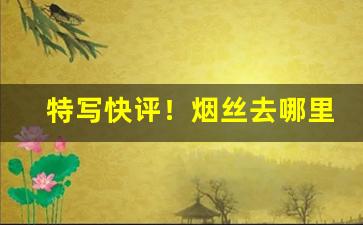 特写快评！烟丝去哪里平台买“分文未取”