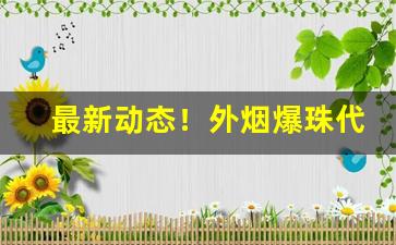 最新动态！外烟爆珠代理一手货源外烟一手货源批发外烟“北门之管”