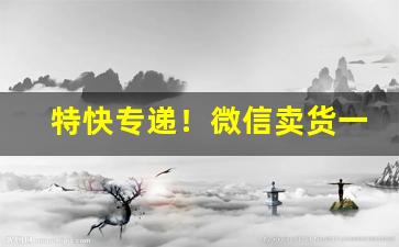 特快专递！微信卖货一手货源“德艺双馨”