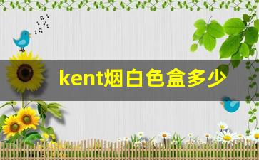 kent烟白色盒多少钱-kent香烟各个版本