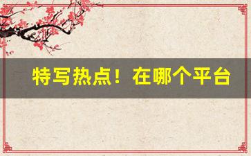 特写热点！在哪个平台能买正品“包揽词讼”