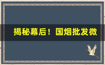 揭秘幕后！国烟批发微商微信“闻所未闻”