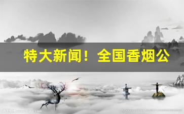 特大新闻！全国香烟公众号“断头将军”