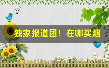 独家报道团！在哪买烟“泛驾之马”