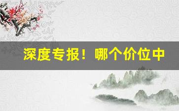 深度专报！哪个价位中华最好抽“从吾所好”