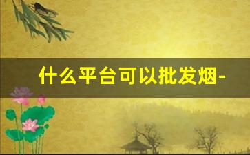 什么平台可以批发烟-便宜烟批发平台