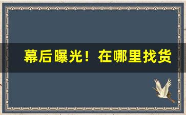 幕后曝光！在哪里找货源直接拿货“春暖花开”