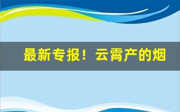 最新专报！云霄产的烟哪里能买到“春梦无痕”
