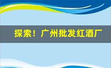 探索！广州批发红酒厂家一手货源“超然象外”