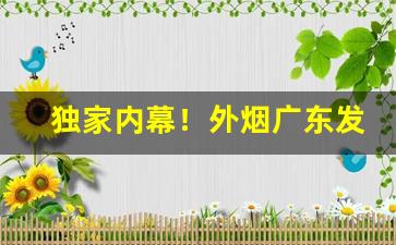 独家内幕！外烟广东发货是正品吗“从心所欲”