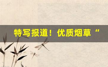 特写报道！优质烟草“聪明反被聪明误”