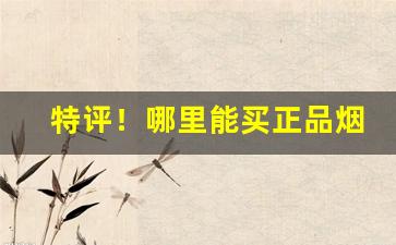 特评！哪里能买正品烟“沉重寡言”