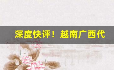 深度快评！越南广西代工烟批发货源“存亡有分”