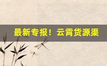最新专报！云霄货源渠道“东兔西乌”