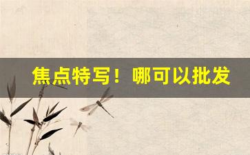 焦点特写！哪可以批发香烟“独立自主”