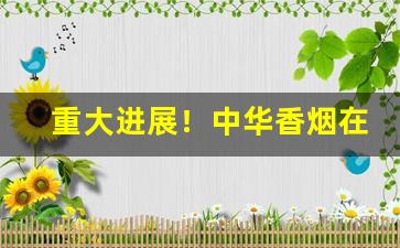重大进展！中华香烟在哪买“成事不说”