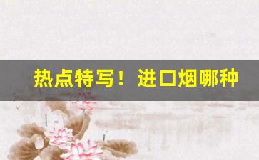 热点特写！进口烟哪种烟口感好“从心之年”